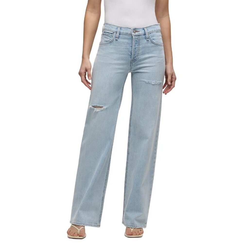 Hudson Jeans Womens  Rosie High-Rise Wide Leg Jean